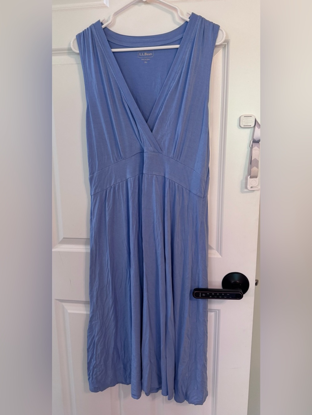 L.L.Bean Blue Rayon Spandex Midi Faux Wrap Dress Women’s XL